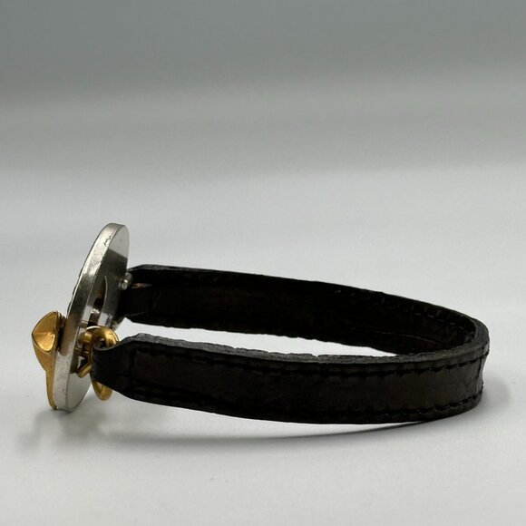 Vintage Brighton Moon Shooting Star Bracelet Brown Leather Band Toggle Clasp - Picture 4 of 10